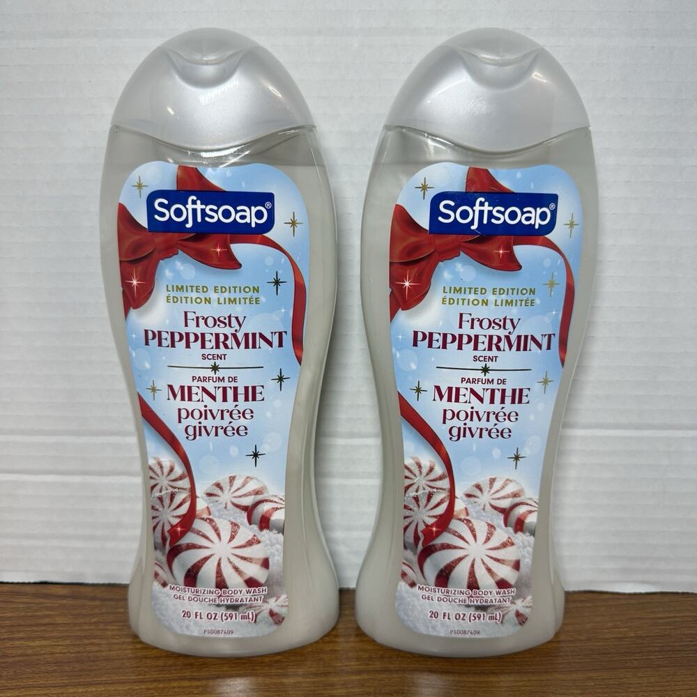 LOT OF 2 SOFTSOAP FROSTY PEPPERMINT LTD ED BODY WASH MOISTURIZING NEW 20oz